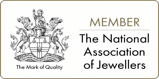 Members Logo of The National Association of Jewellers showing their crest which reads "The Mark of Quality"